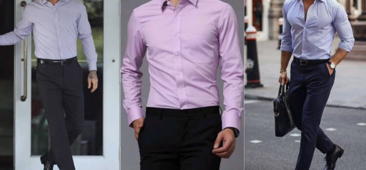 Purple Shirt with Black Pants