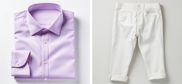 Purple Shirt with White Pants