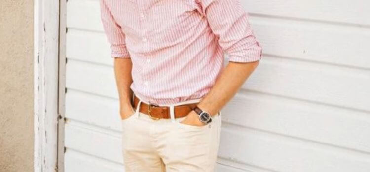 Khaki Pants with Striped Shirt