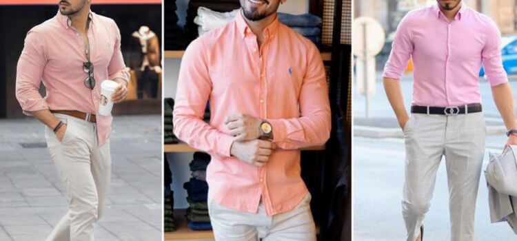 Khaki Pants with a pink Shirt