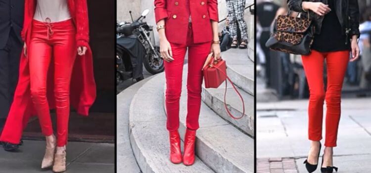 what color shoes to wear with red pants